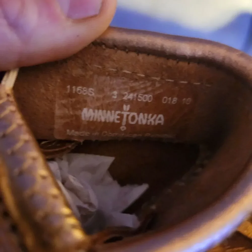 Minnetonka Gold Kids Moccasins with Fringe